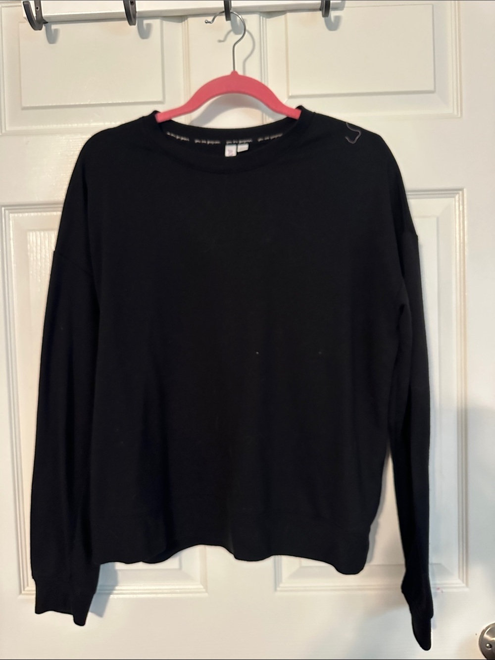 Joyspun Black Crewneck Tee with Subtle Branding
